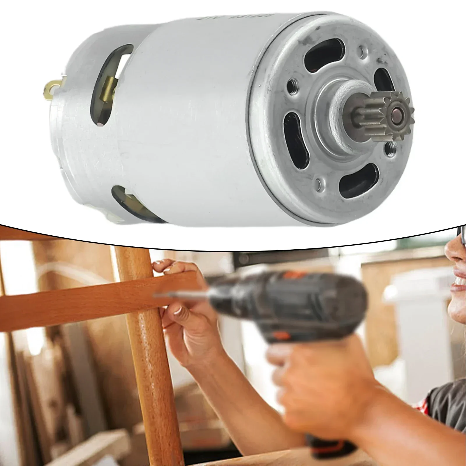 محرك تيار مستمر مع صندوق تروس عزم دوران عالي ، ملحقات بديلة ، سرعتين ، 12 أسنان ، RS550 ، 21 فولت ، مناسب للمثقاب المنزلي ، DIY ، أداة كهربائية