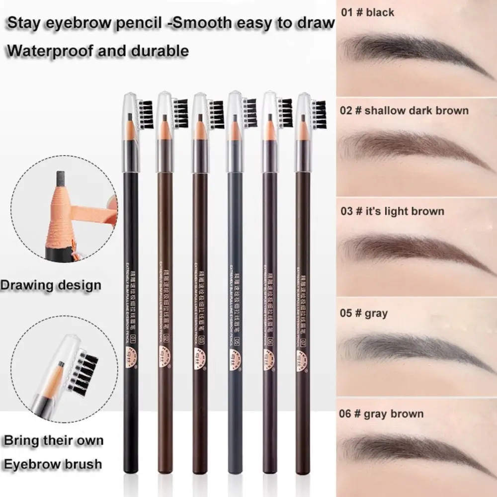 2Pcs/Set 2MM Ultra Thin Tearing Eyebrow Pencil Natural Tint Waterproof Microblading Eye Brow Pen for Beauty DIY Makeup Tool