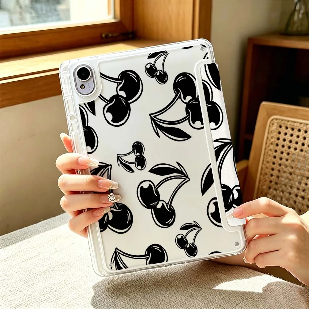 Cartoon Black Cherry Pattern For Huawei MatePad Pro SE Honor Pad 9 V9 GT X9 10.8 11 13.2 inch Pro 3Y Tablet Case Cover