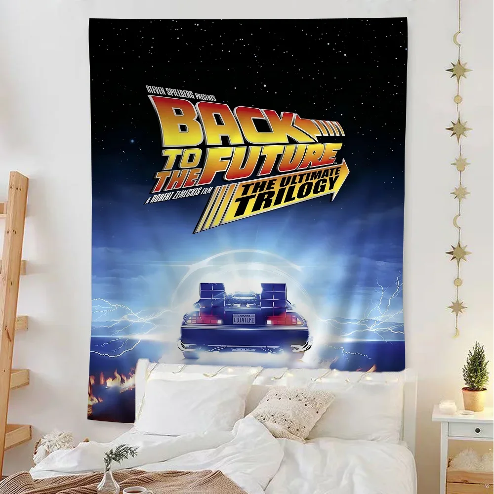 Movie Back To The Future Trilogy Anime Tapestry Hanging Tarot Hippie Wall Rugs Dorm Home Decor
