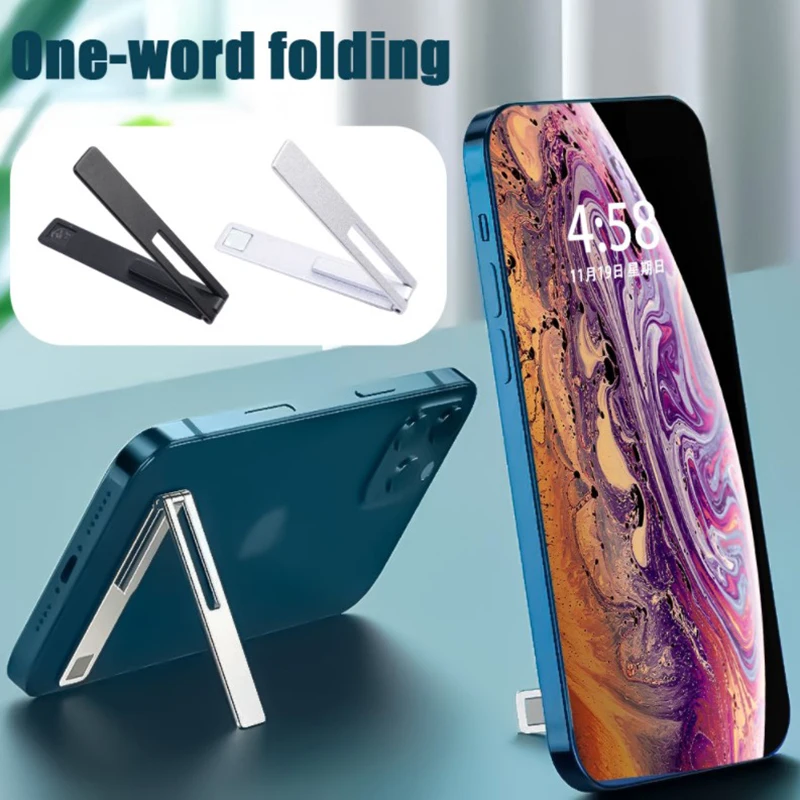 

Magnetic Ultra Thin Foldable Mobile Phone Holder Bracket Metal Desktop Cell Phone Stander Phone Support Kickstand Universal 2023
