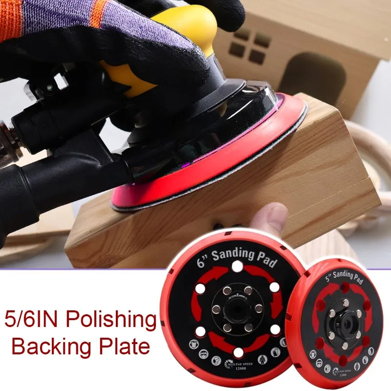 5/6 Inch Polishing Backing Plate 125/150mm 6 Hole DA Polisher Sanding Pad Disc Self Adhesive Action Polisher and Sanding Disc