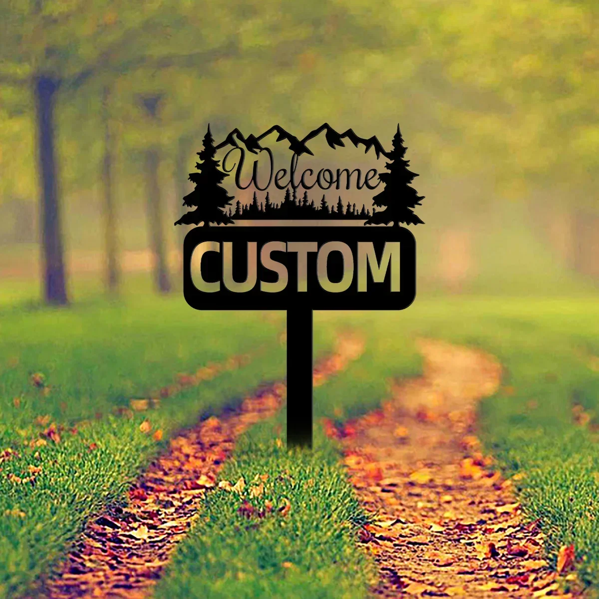 Find Your Home with Ease! Custom Mountain Address Metal Yard Sign, A Personalized Stake. Let Nature Guide Guests To Your Door.