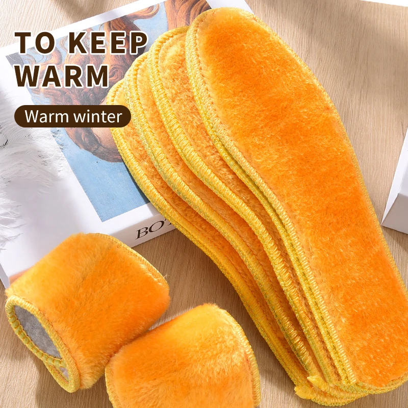 Self Heated Thermal Insoles for Shoes Wool Thicken Warm Soft Shoes Pads Breathable Skin-friendly Insoles for Feet Care Winter