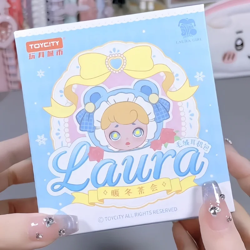 

New Laura Winter Tea Party Blind Box Random Plush Doll With Earphone Case & Coin Purse Backpack Charm Includes Strap Clip Gifts