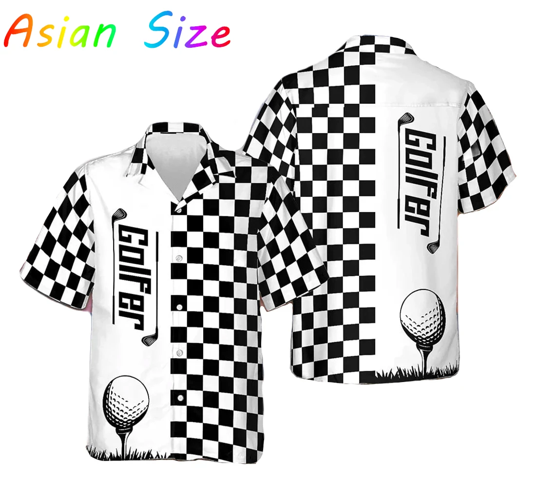 

Ретро Galf Спортивные гавайские рубашки для мужчин Повседневная мужская гавайская рубашка для любителей гольфа с коротким рукавом Хип-хоп Повседневные рубашки большого размера Топы