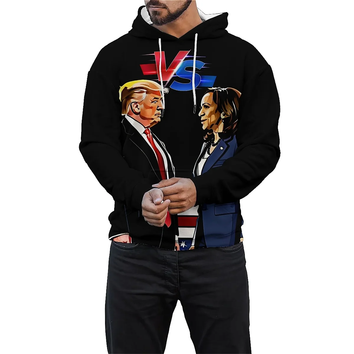 LIASOSO 2024 New Donald Trump Hoodie Funny 3D Printed Pullover Unique Streetwear Sweatshirt for Men & Women Casual Cool Style