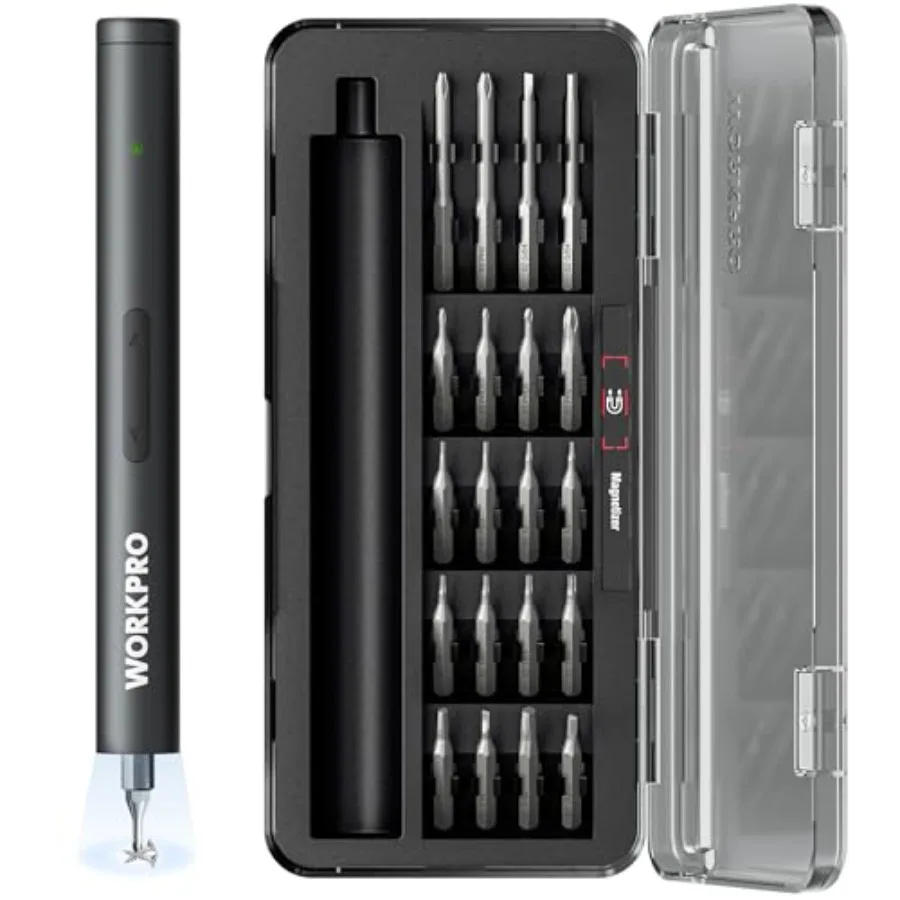 

Мини-электрическая отвертка 20-в-1 с магнитом и битами из стали S2, 3.6В, перезаряжаемый набор прецизионных отверток для электроники