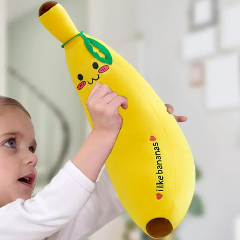 Banaan pluche knuffeldier Leuke gevulde bananenpluche Knuffels Kussen Speelgoed Zacht en comfortabel pluche kussens voor familievrienden