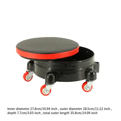 Imagen 2 del producto Cubo de lavado de coches Dolly, ruedas giratorias de alta resistencia, cubo de lavado con ruedas, carrito de cubo rodante para lavado de coches y dolor