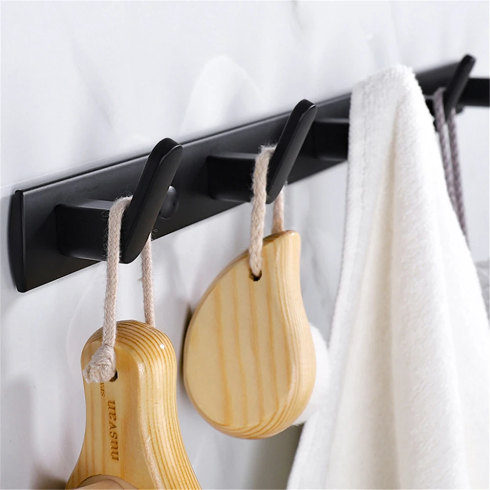 Aluminum Alloy Wall Coat Rack Key Holder Rack Towel Hooks Clothes Rack Hanging Hooks Bedroom Home Decor Bathroom Accessories