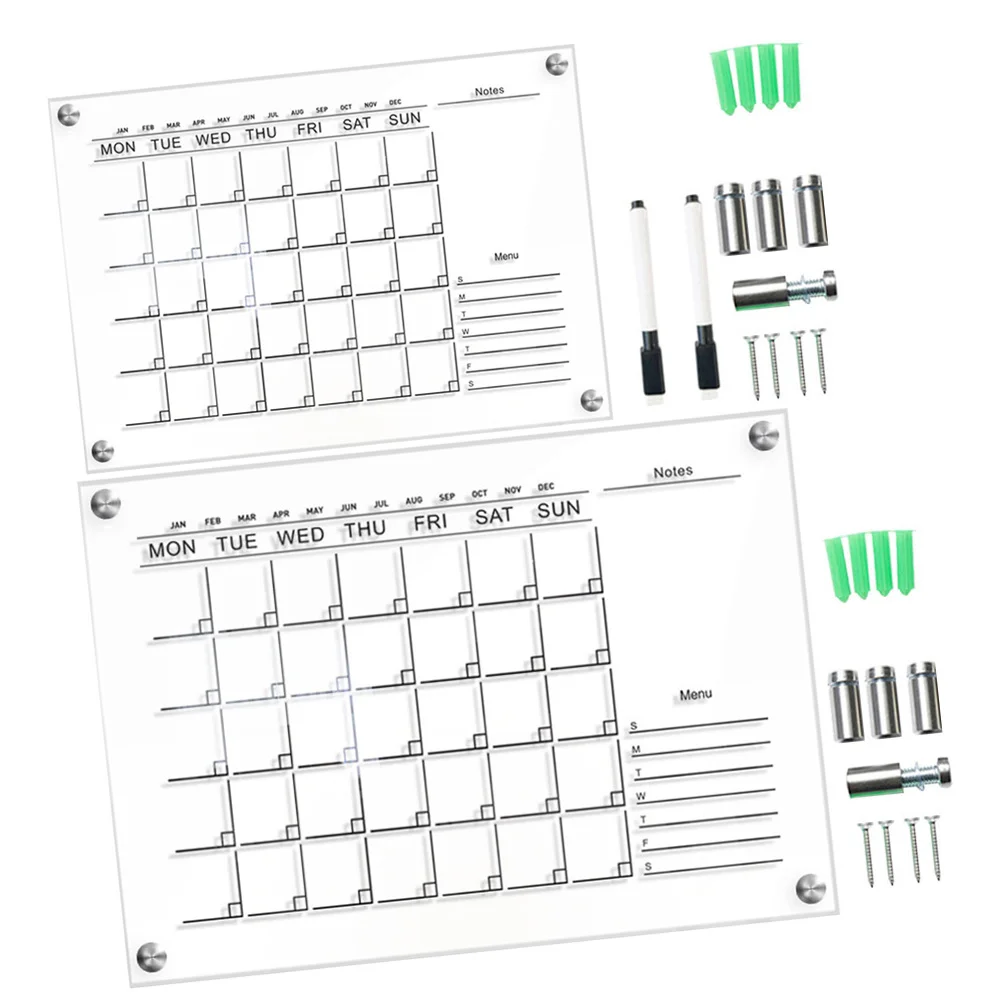 

1Set Acrylic Message Board Clear Dry Erase Write Board for Home Office Kitchen Wall Decor Kids Drawing Planning