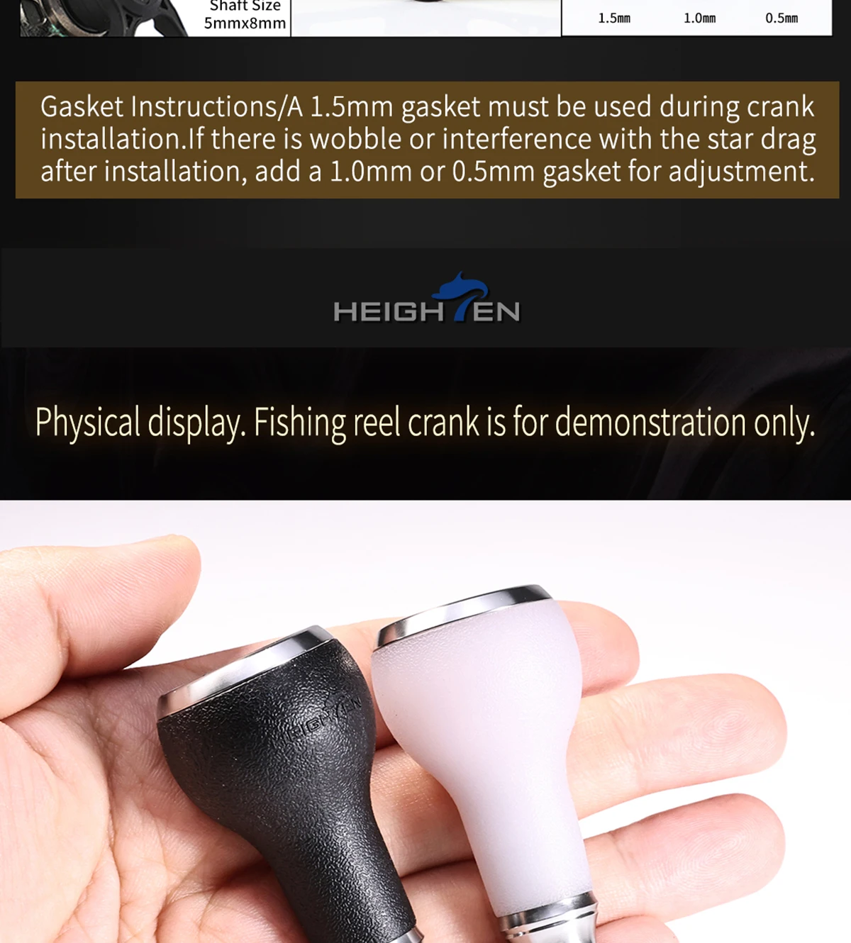 HEIGHTEN Ultraleichte UV-Photochrome Anti-Rutsch-Knopfgriff-Baitcasting-Rollen-Modifikationsteile für Outdoor-Angelzubehör – Detail 16
