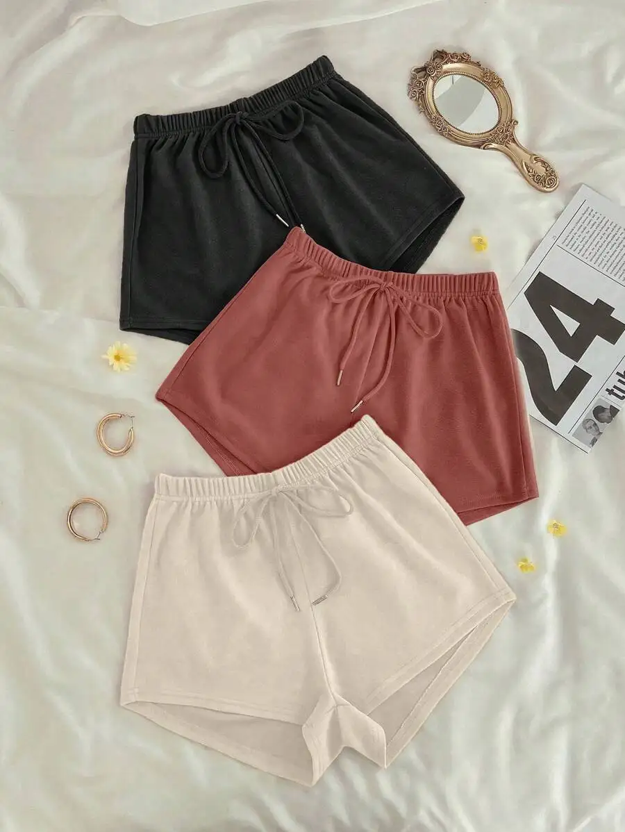 

Women Solid Color Casual Sleep Shorts 3 Pack