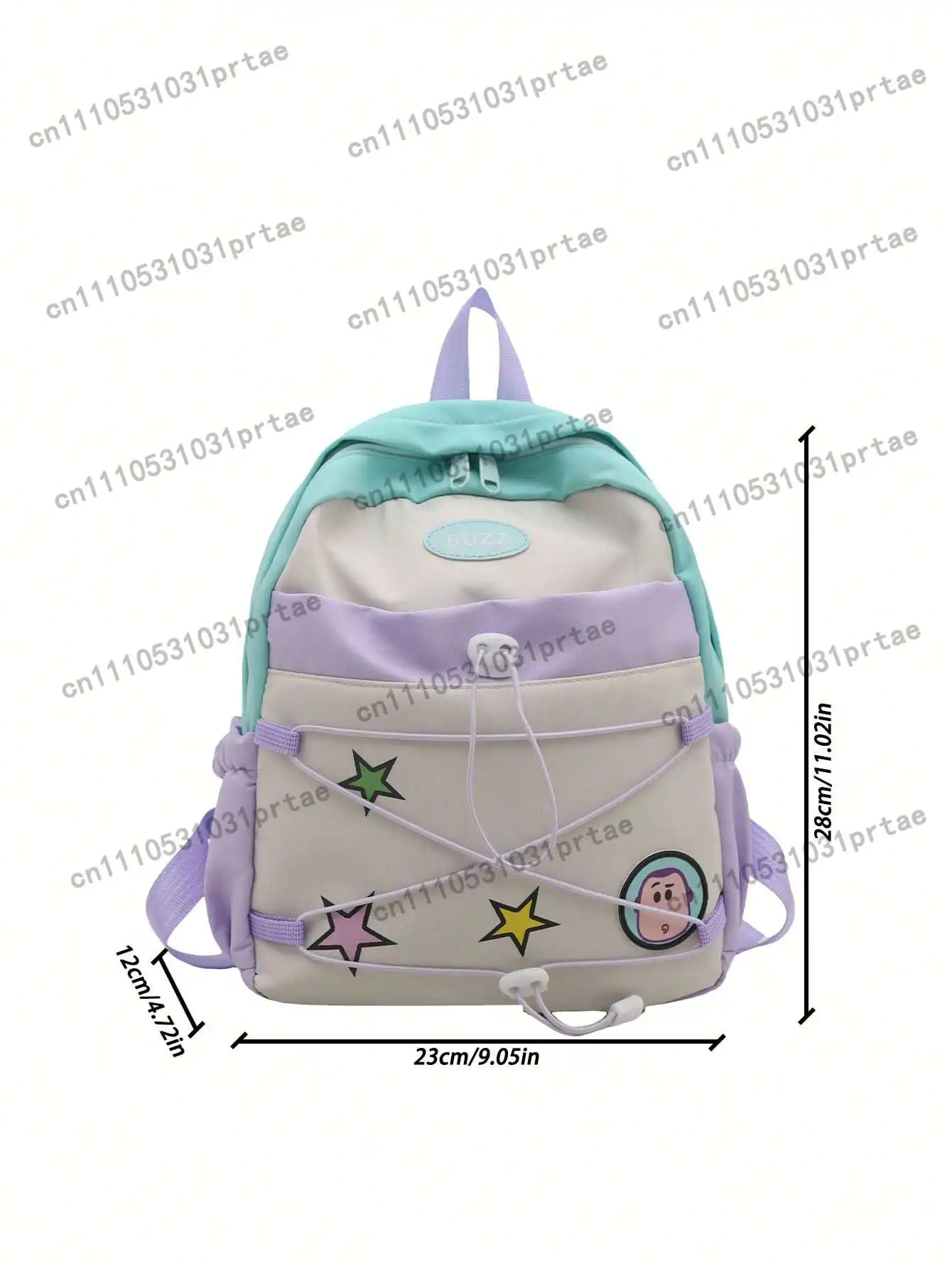 1 Pc Cow Print Backpack College Style Colorblock/Drawstring Design Bookbag Zipper Closure Lightweight Student Bag, Casual Daypac