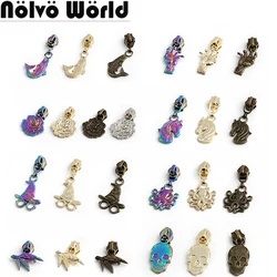 Decorative Horsehead Shape 5# Nylon Zipper Puller Slider For Bag Luggage Tag Double Sided Pattern Zipper Head Sewing Accessories