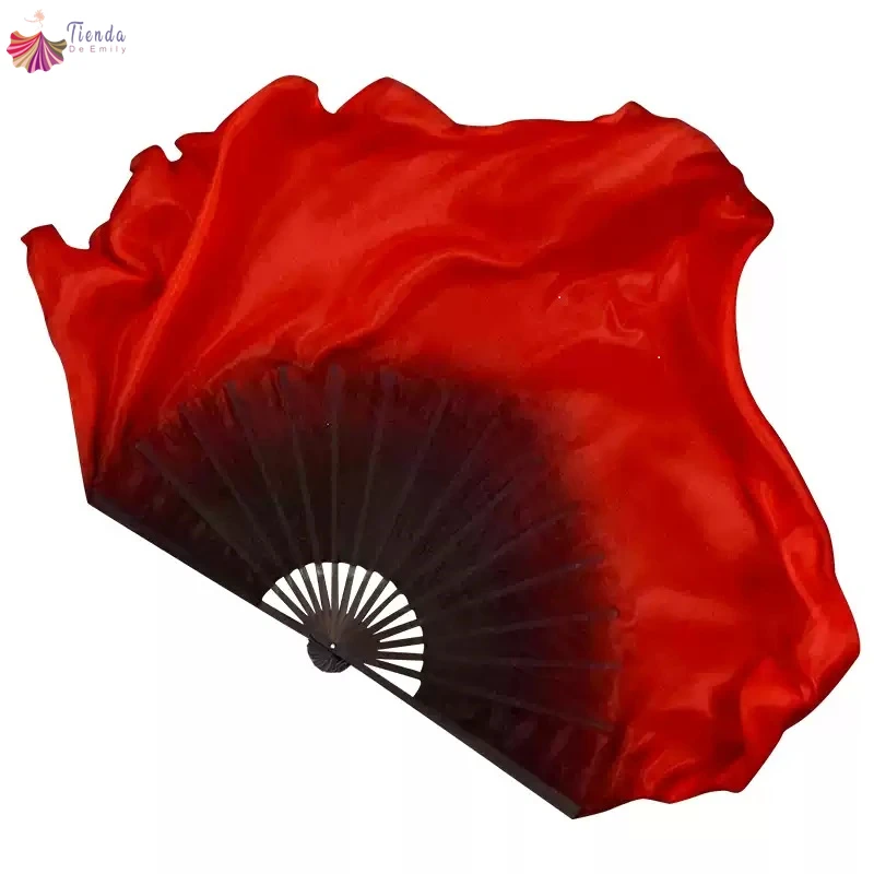 JINJFan-Voile de brevdu Ventre Noir Rouge Dégradé, brevClassique Alberoise, Bambou Pliant, GérPerformance, Accessoires d'Entraînement Yangko, 1 Paire