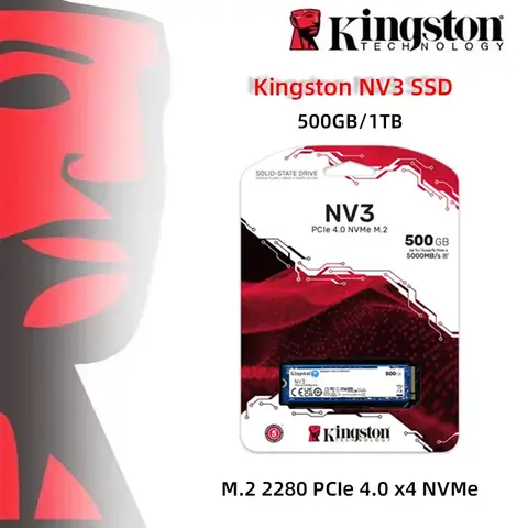 Kingston NV3 PCIe 4.0 NVMe SSD M.2 2280 500GB 1TB 2TB Internal Hard Drive Solid State Disk Support Desktop Laptop PC