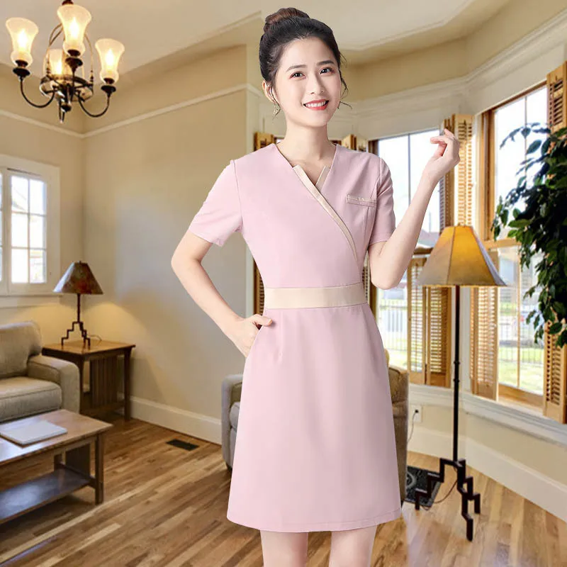 Spa Uniform Salon The Cosmetologist Thai Massage Smocks For Work Beauty Uniforms Foot Bath Technician Costume Set