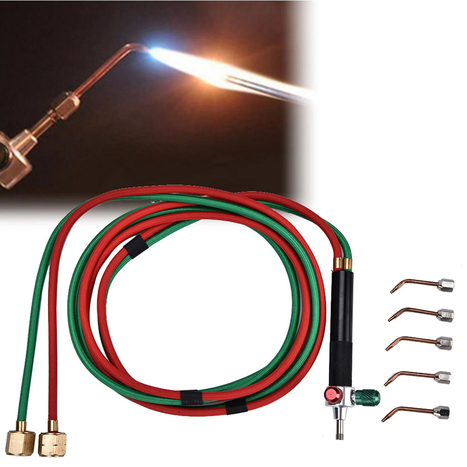 

Jewelry Processing Equipment Oxygen Welding Torch Tool Flame Gun with 5 Tips Soldering Torches