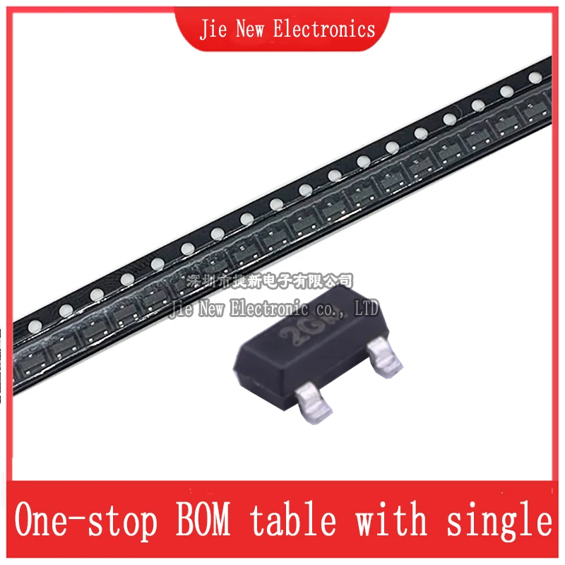 100 PIÈCES MMBTA55 2H MMBTA56 2GM MMBTA05 1H MMBTA06 1GM SOT-23 Transistor SMD