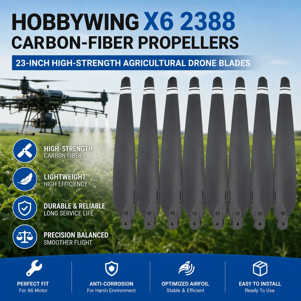 Hobbywing X6 2388 Carbon-Fiber Propellers | 23-Inch High-Strength Agricultural Drone Blades & Accessories