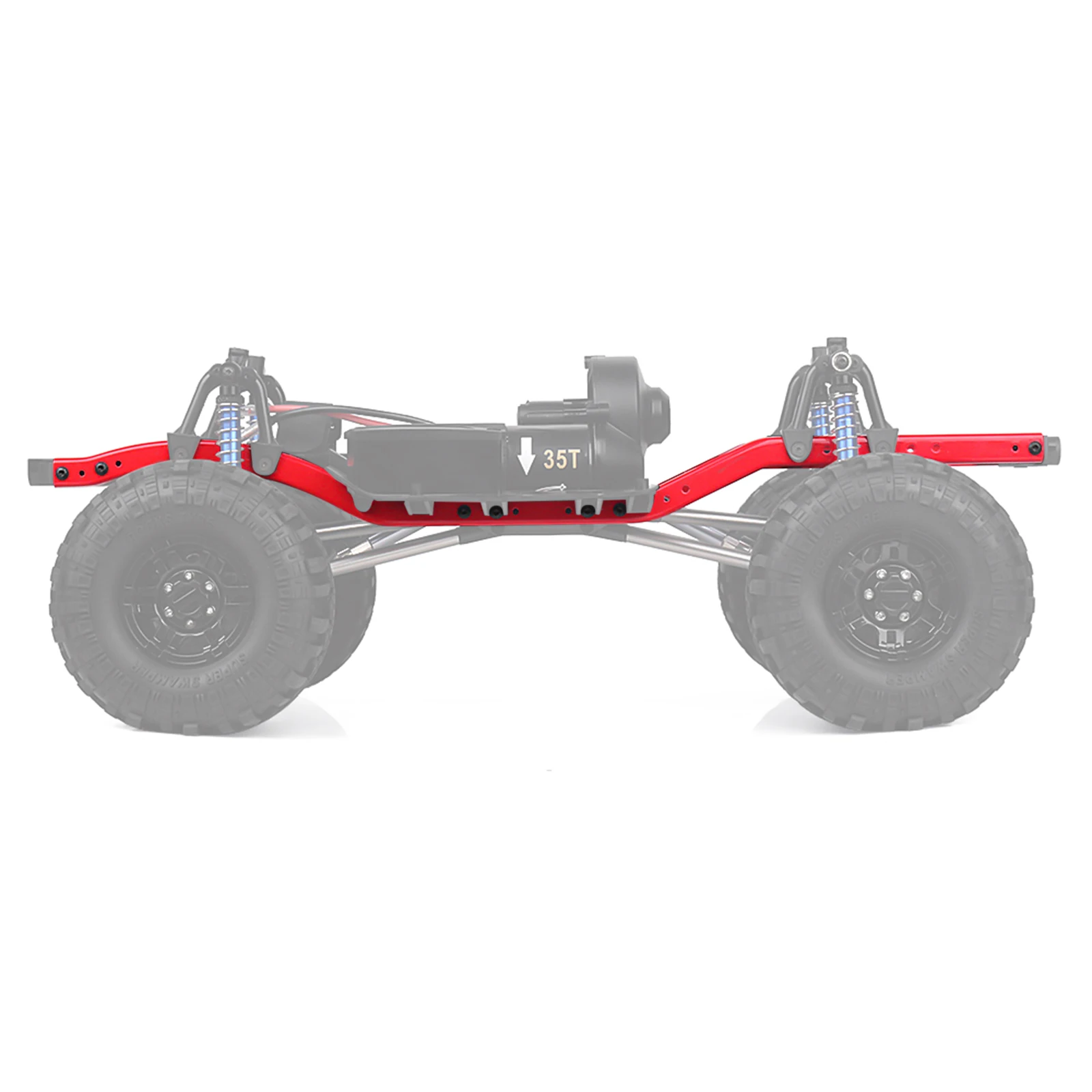 INJORA 2PCS Metal Black/Red Girder Side Frame Chassis for RC Crawler SCX10 & SCX10 II 90046 90047