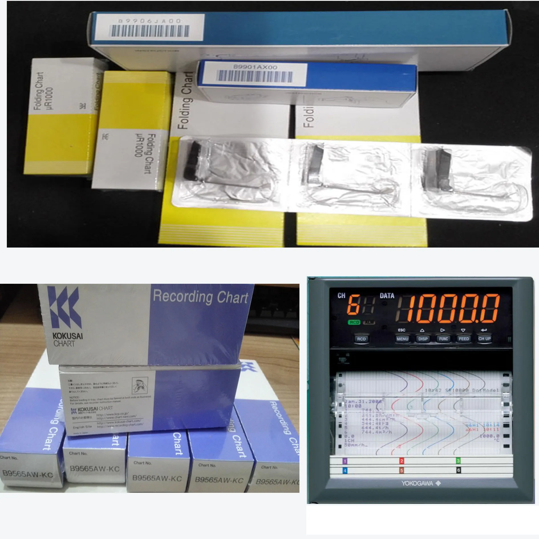 YOKOGAWA – enregistreur de graphiques, pour papier LR12000,LR8100E,UR12000,LR12000E Z-FOLD B9585AH