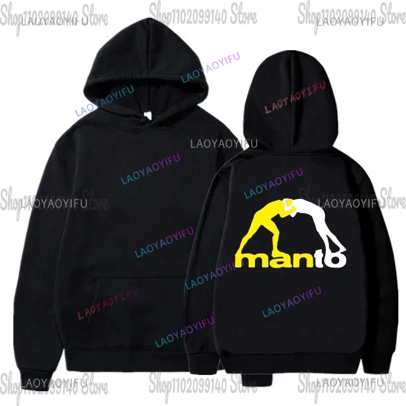 New MANTO Brazilian Jiu Jitsu Men's Black Hoodies Print Hoodie Men Streetwear Spring Autumn Fleece Zipper Sweatshirt Top Fashion