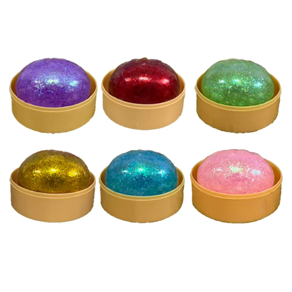 Glitter Dumpling Glitter Dumpling Squishy met doosje Dumplings Zintuiglijk knijpspeeltje voor stressverlichting