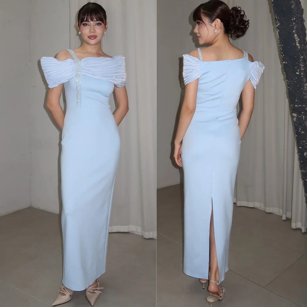 

Customized Elegant Jersey Boat Neck Evening Dress Classic Mermaid Prom Dresses Temperament Crystal Special Occasion Gowns