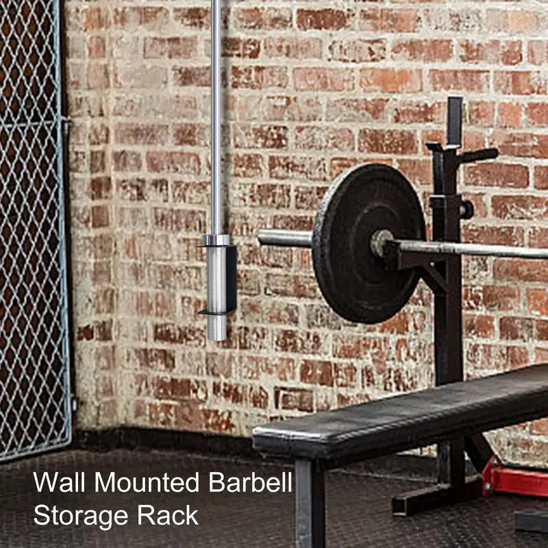 Wall Mounted Barbell Rack Weight Bar Holder Sturdy Steel Single Barbell Holder Strong Load-Bearing For Hexagonal Length Barbells