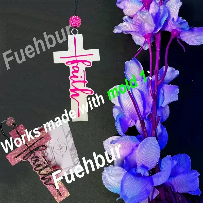 

2Pc Large Silicone Cross Mold Blessed Faith Religious Scented Candle Resin Crafts Car Decor Non-Toxic Easy Release for DIY Gifts