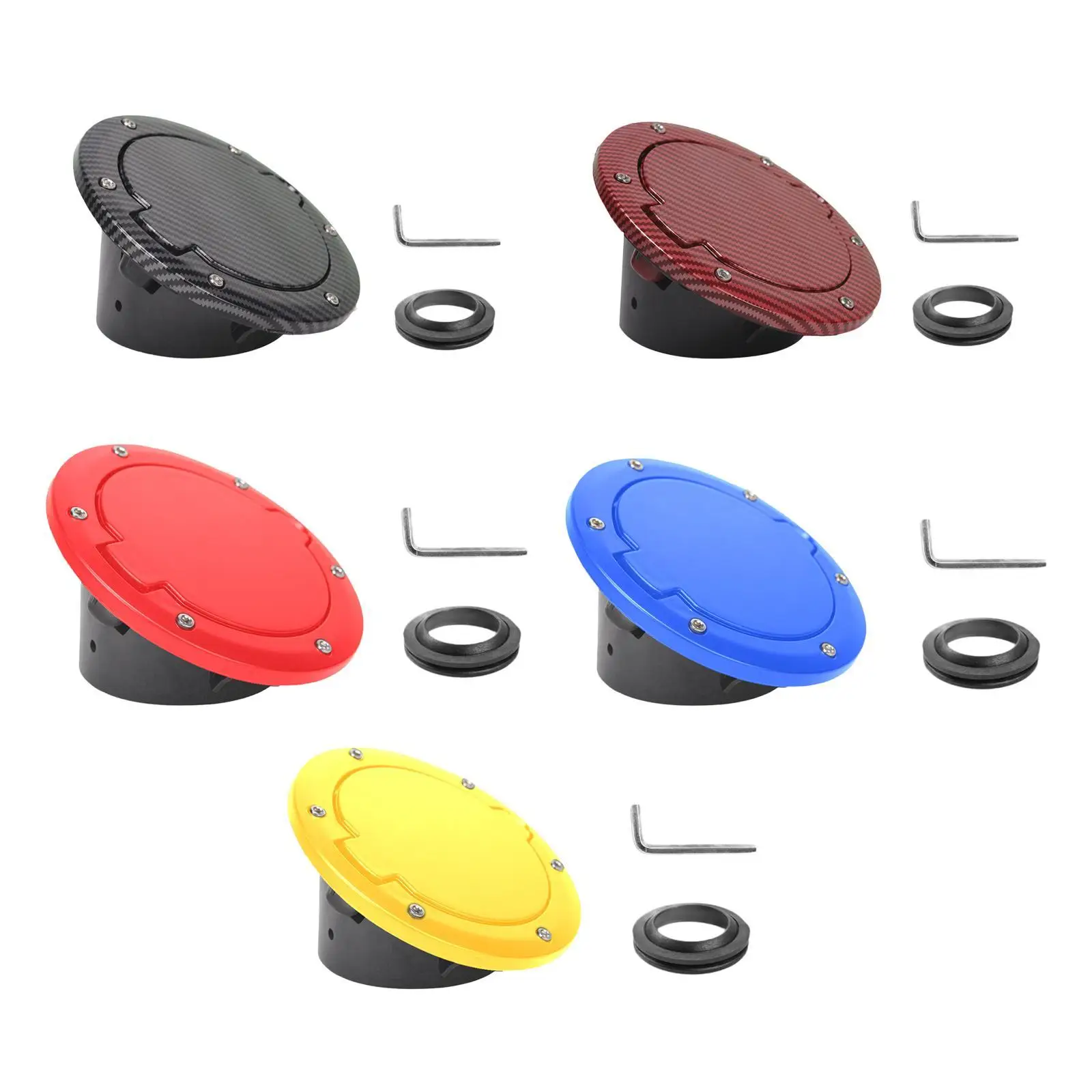 Professional Gas Cap Cover Metal Fuel Filler Door Replacement Compatible with Jeep Wrangler