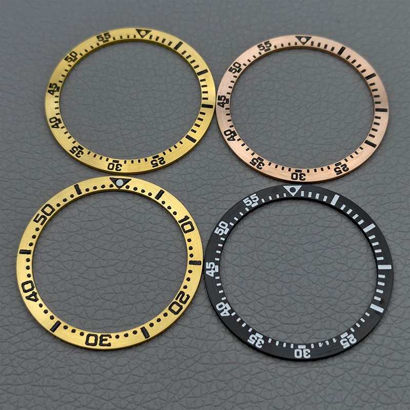 38mmx31.5mm Flat Stainless Steel Bezel Insert for SKX007 SKX009 SRPD SKX 6105 Turtle Abalone Men Diving Watch Case Parts