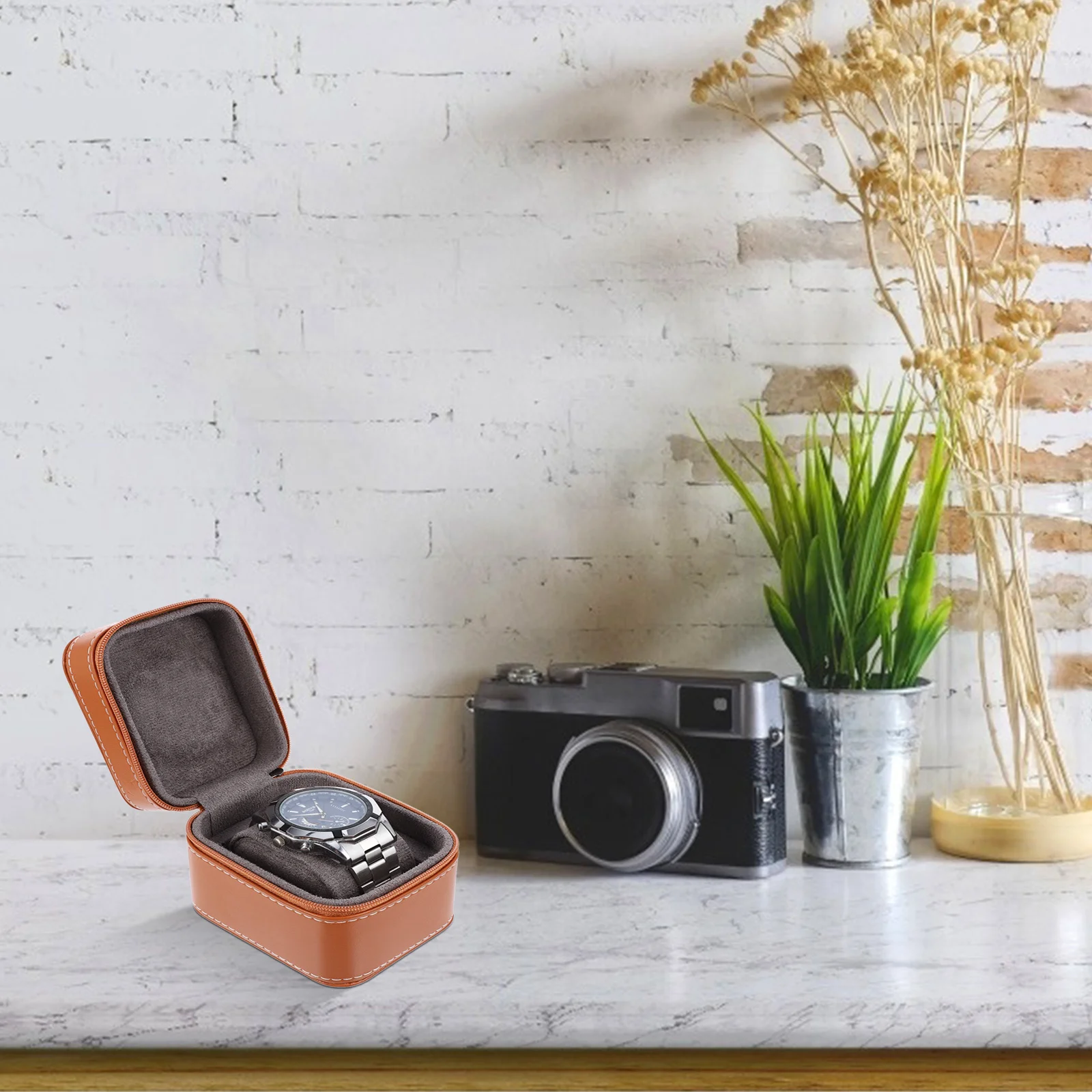 

Classic Business Style Watch Storage Holder Elegant Portable Anti-Drop Watch Organizer Display Box Jewelry Storage