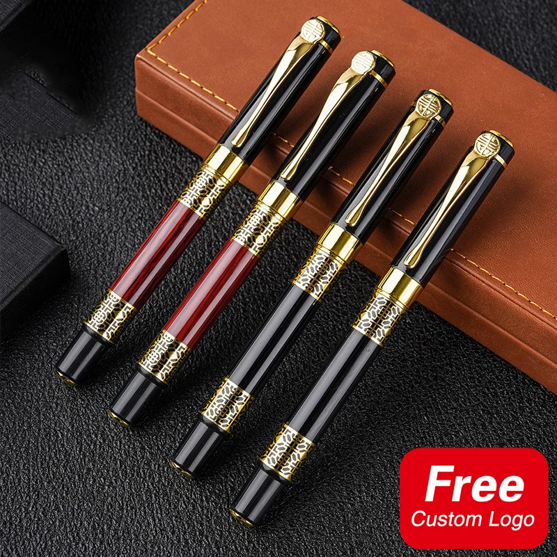 

Retro Engraving Fountain Pen Custom Personalized Writing Metal Ballpoint Pen Luxury Business School Student Office Supplies