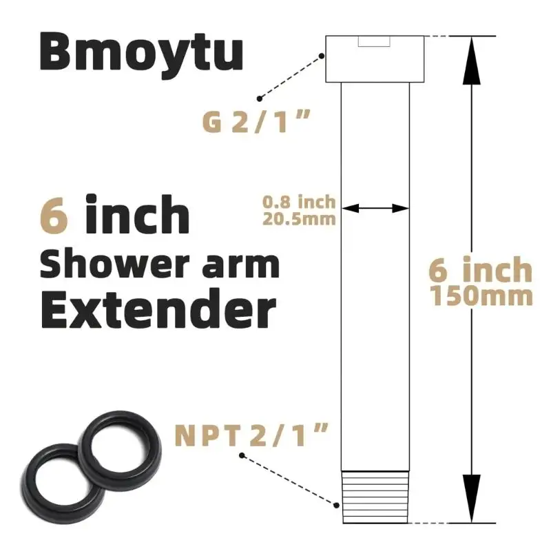 Picture 7: 652F Elegant Shower Extension Pipe Extend Tube Shower Extender Shower Extend Pipe Round Shower Head Extension Rod Enduring
