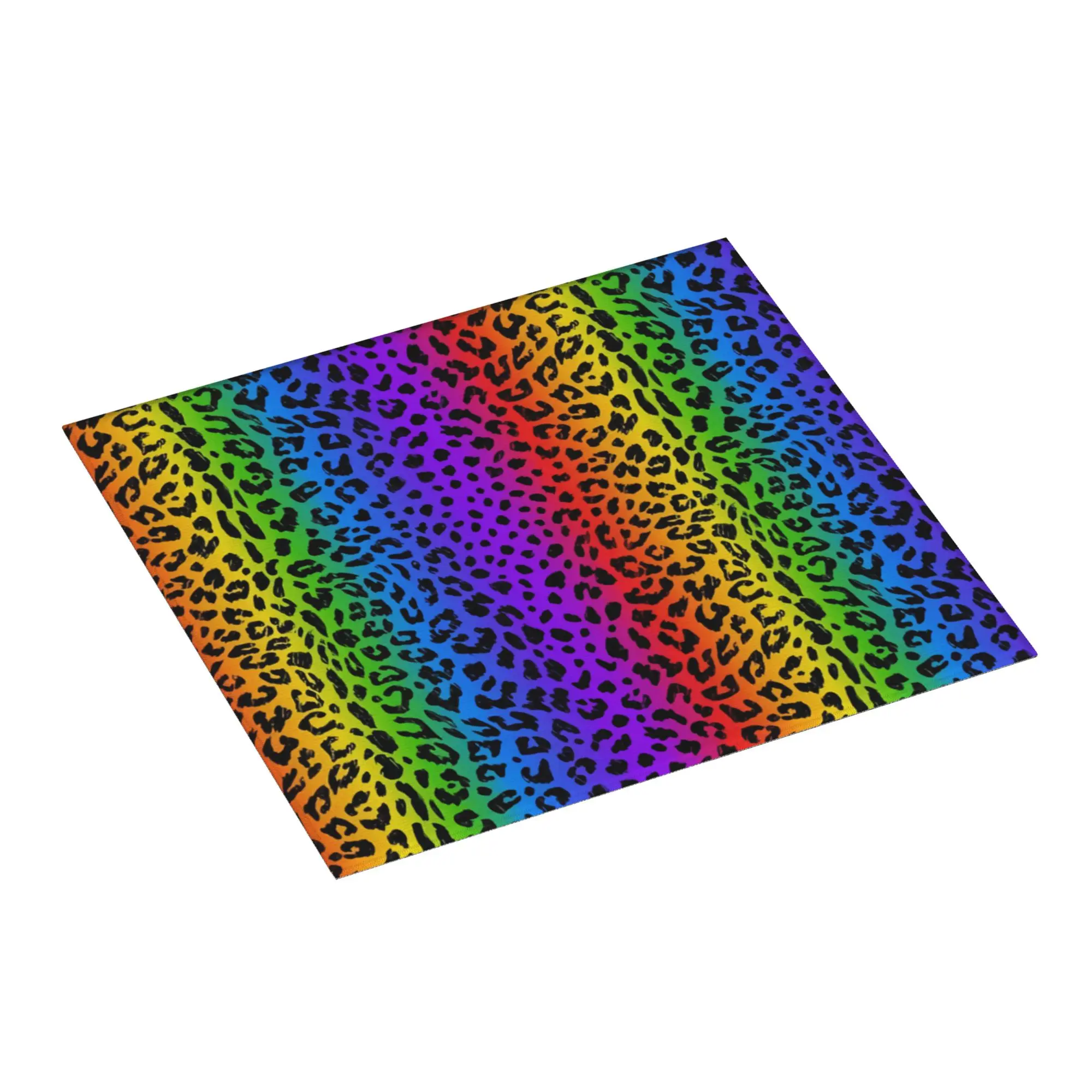 Drying Mat For Kitchen Rainbow Leopard Print Pattern Water Absorbent Waterproof Reusable  On Slip Kitchen Counter Protector Mat