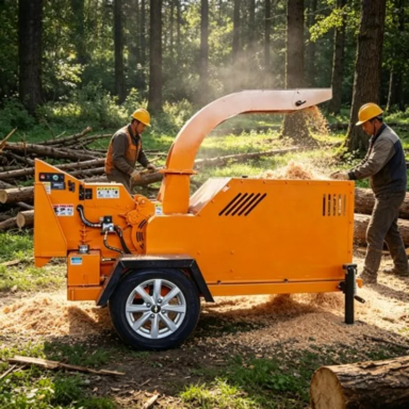 Hydraulic Feed Wood Chipper Shredder Machine Drum Wood Chipper Self Feeding Mobile Crusher for Tree Branch and Log Processing  
