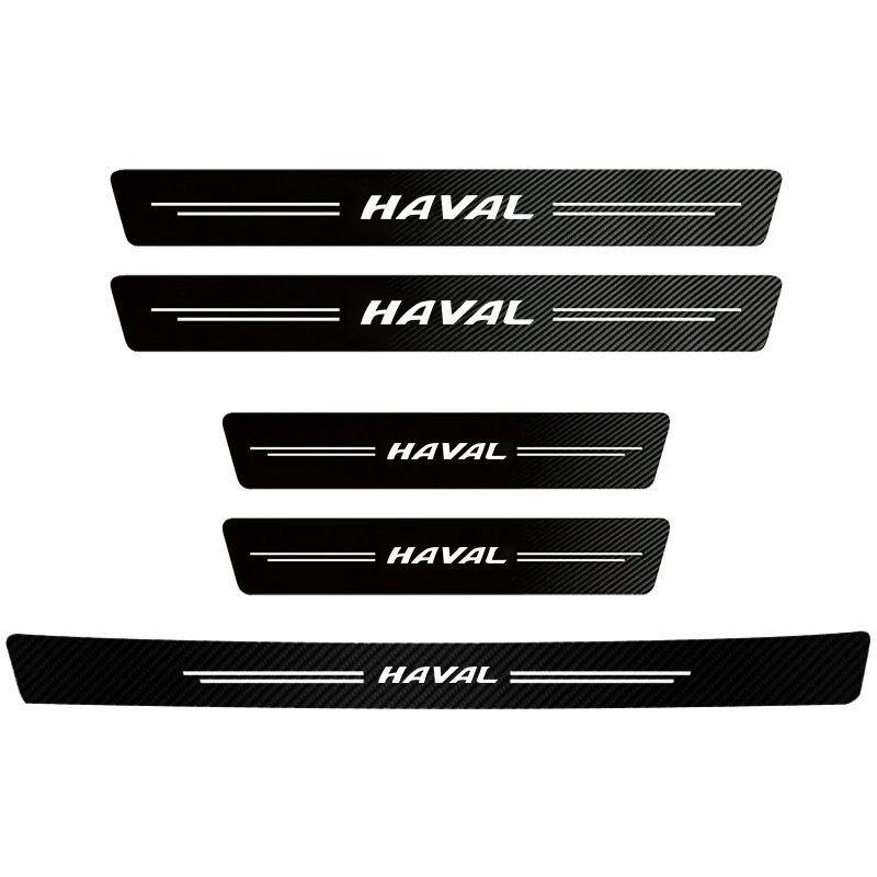 5pcs Car Door Sill Anti Scratch Protector Stickers For Haval Jolion H1 H6 H2 H9 F7X F7 H2S M6 H3 H4 H5 H7 H8 Dargo Carbon Fiber