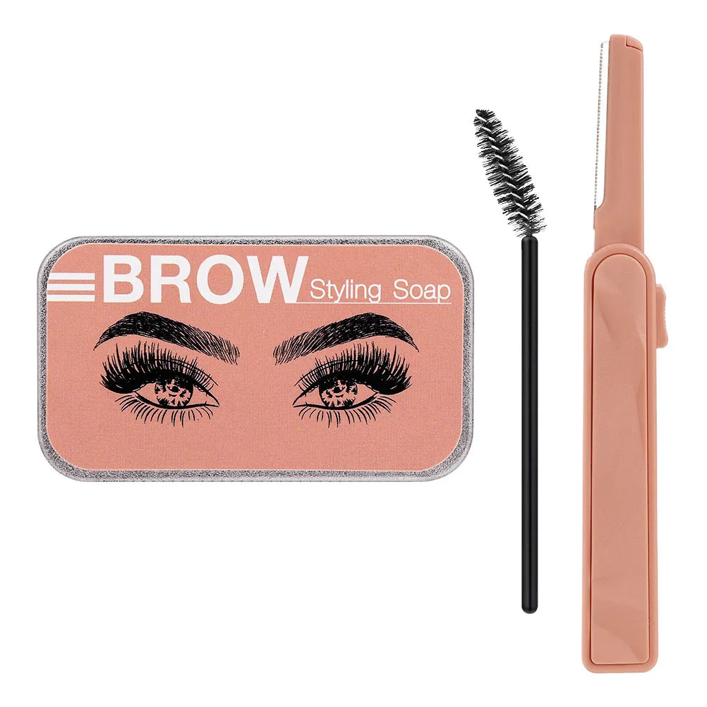 

3Pcs Clear Eyebrow Soap Kit Water Activated Brow Wax for 3D Full Look Non Flaky Hold Brows Styling Soap Long Wear Makeup