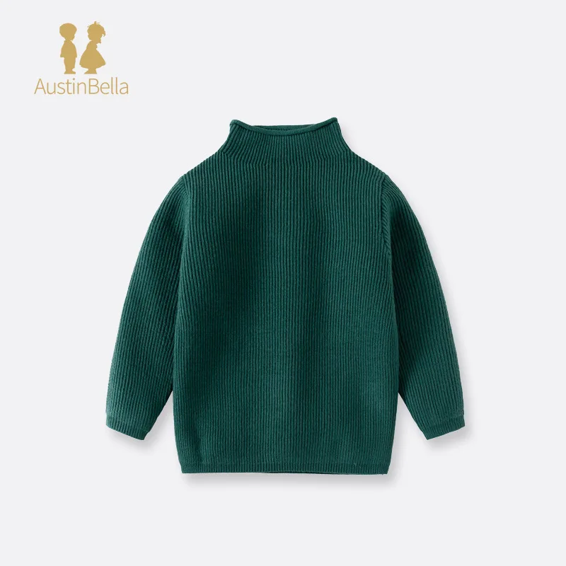 Baby Half High Neck Sweater  Autumn Fashion Kids Boys Girls Baby Winter Sweater Knitted Pullover Solid Color Knitted Sweater