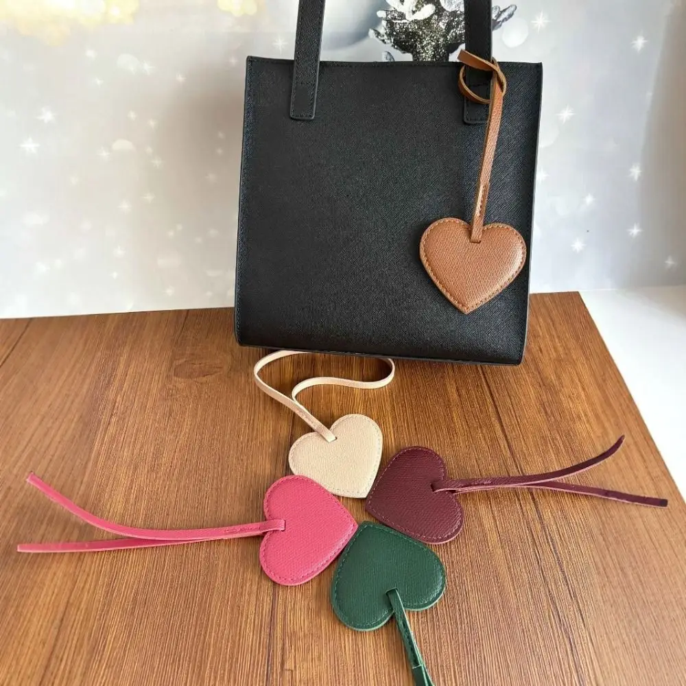 Cute Hanger Pu Leather Heart Pendant Fashion Heart Shaped Pu Love Keychain Creative Colorful Bag Decoration Car Keyring