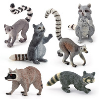 Simulation Raccoon Ring-tailed Lemur Figurines Garden Decor Mini Animal Miniatures DIY Photograph Props