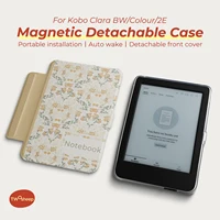 Twosheep Funda desmontable estilo floral para Kobo Clara BW Kobo Clara Color Kobo Clara 2E 6′′ Carcasa transparente Auto Wake Sleep