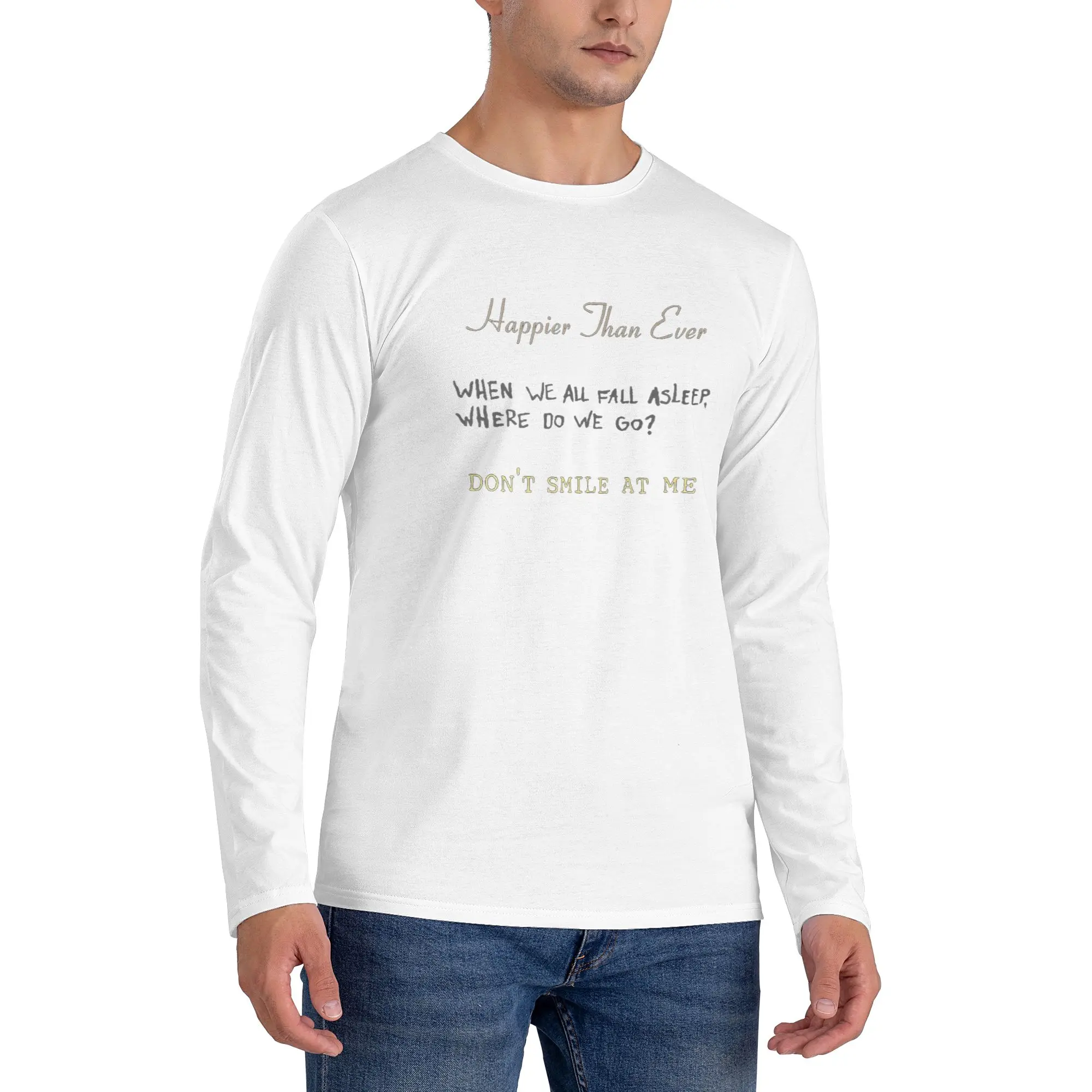 

Мужская футболка с длинными рукавами и альбомами Билли, дышащие футболки с круглым вырезом, весенне-осенние мужские топы