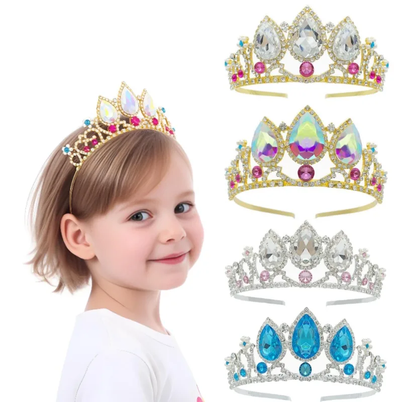 

Princess Tiaras for Little Girls, Kids Dress-up Crown Shiny Headband, Birthday Bride Wedding Halloween Cosplay Hair Accessories