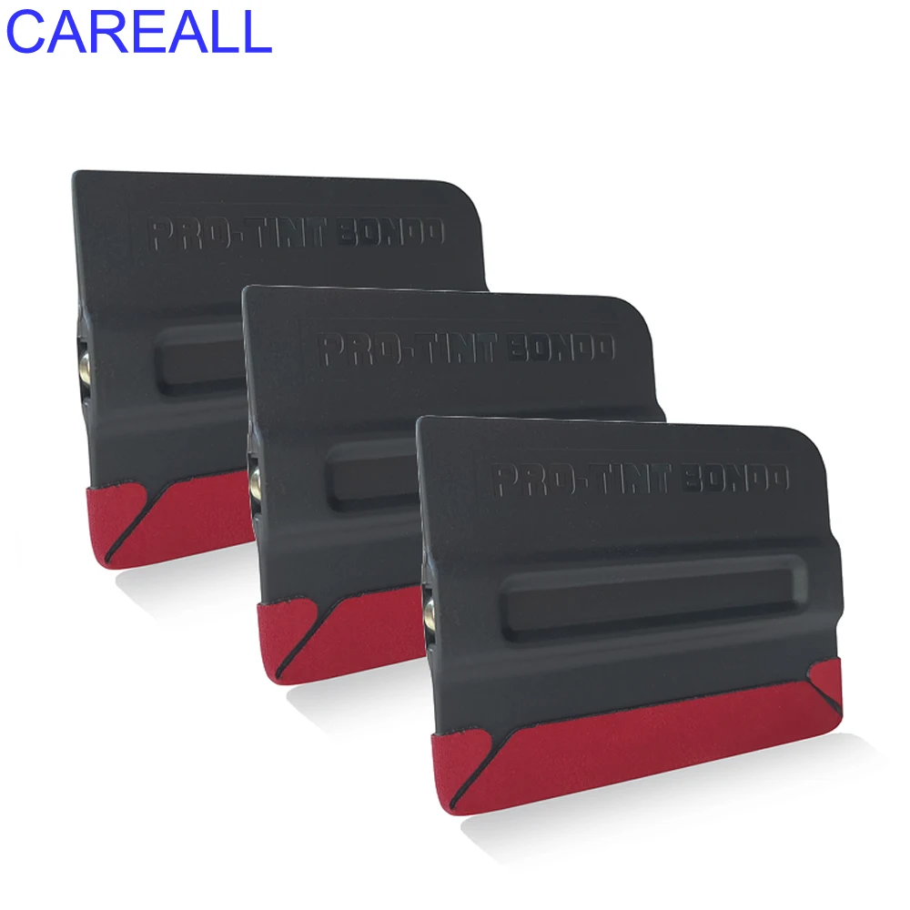 

CAREALL 3pcs Car Window Tint Magnet Squeegee Installation Tool Carbon Fiber Film Vinyl Wrap Stickers Decals Suede Felt Scraper