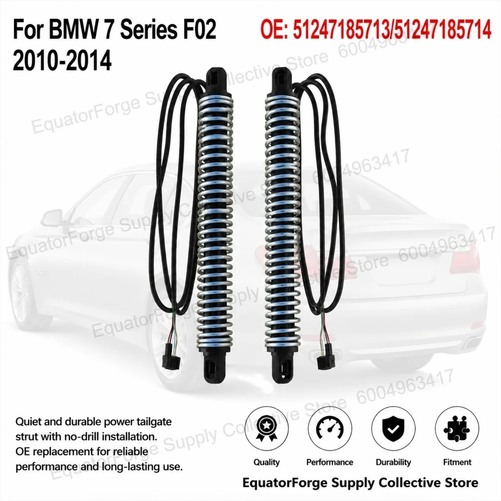 Quiet Durable Power Tailgate Strut, No-Drill Install OE Replacement For BMW 7 Series F02 2010-2014 51247185713 51247185714